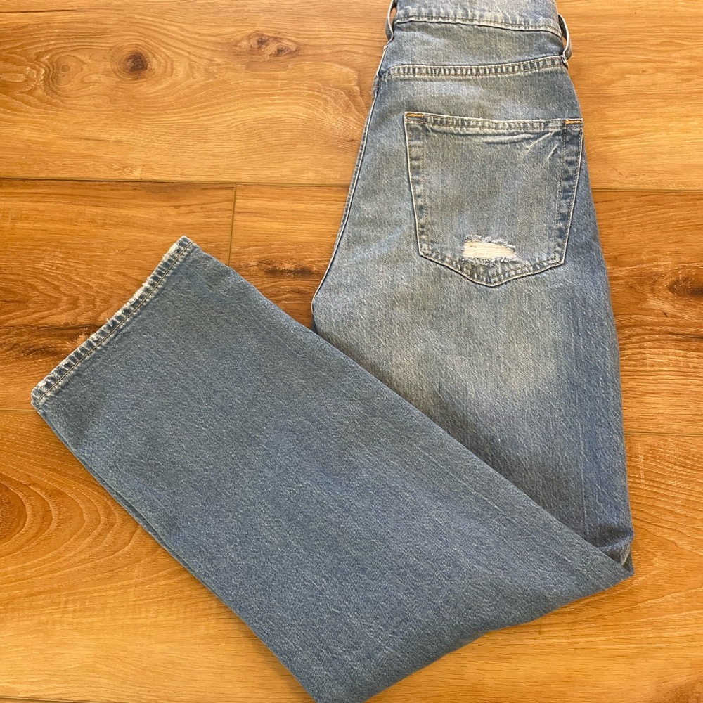 GAP Light Blue Distressed Straight Leg Jeans - Picture 7 of 8